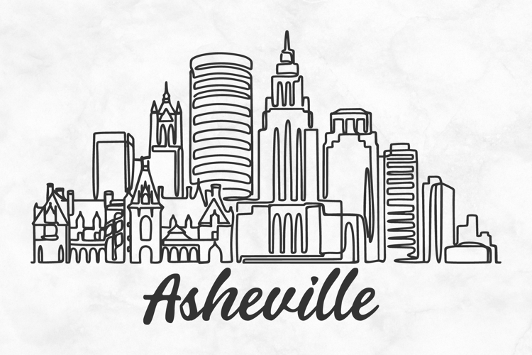 Asheville Minimalism Line Drawing