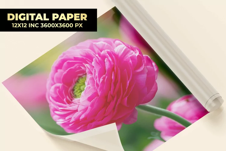 Ranunculus Flower Digital Paper
