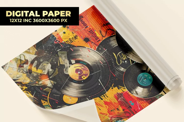 Vinyl Records Digital Paper