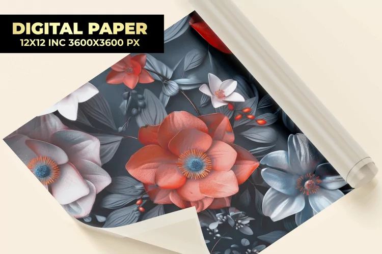 Paper Flower Digital Paper