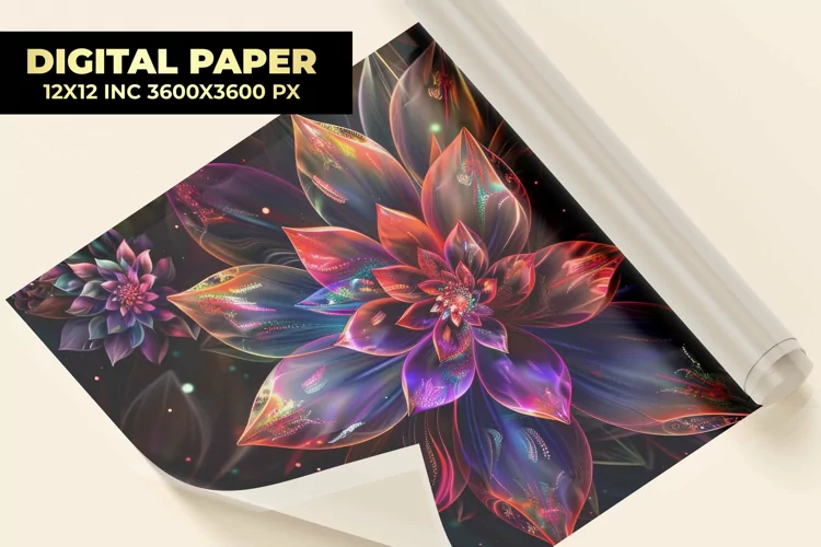 Glowing Flowers Digital Paper