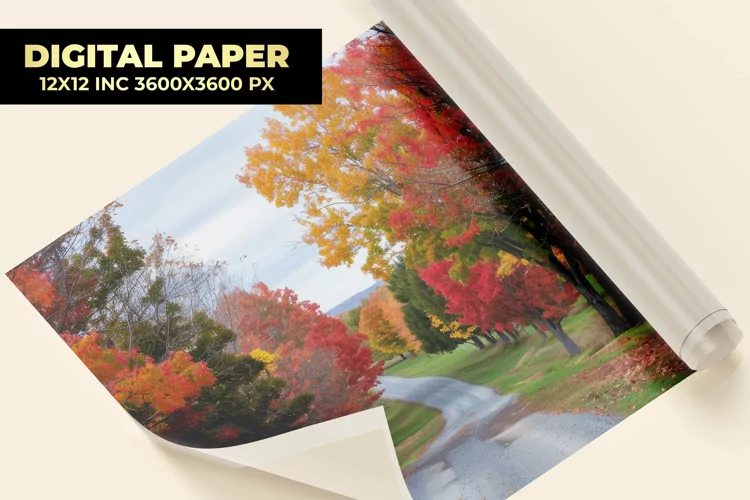 Autumn Road Digital Paper