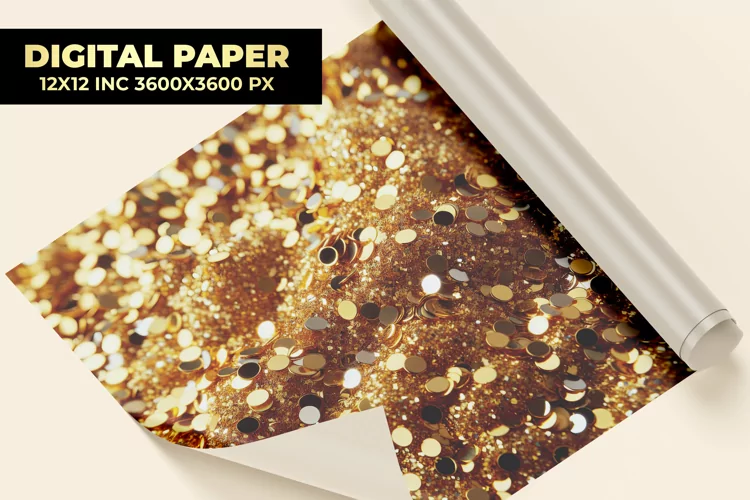 Golden Glitter Digital Paper