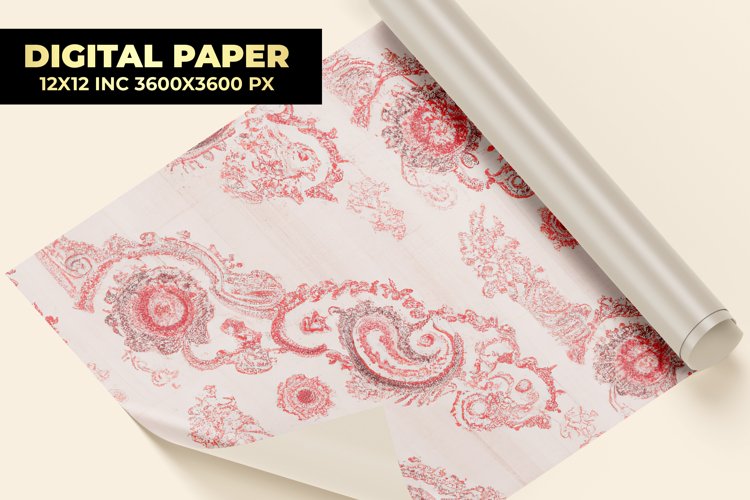 Paisley Pattern Digital Paper example image 1