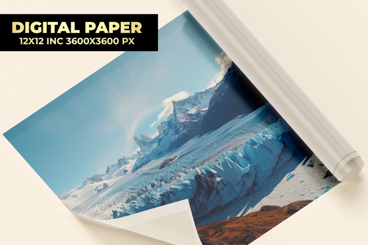 Mountain With Glacier Digital Paper example image 1