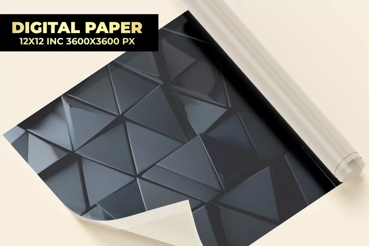Black Triangular Digital Paper