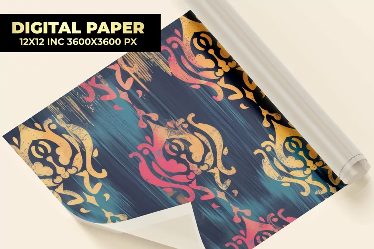 Damask Pattern Digital Paper