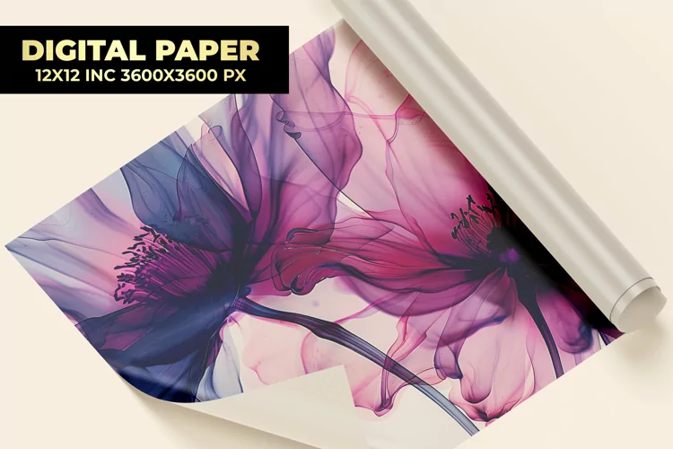 Watercolor Flower Digital Paper