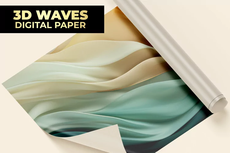 3D Waves Digital Paper