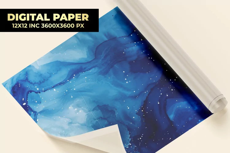 Blue Watercolor Digital Paper