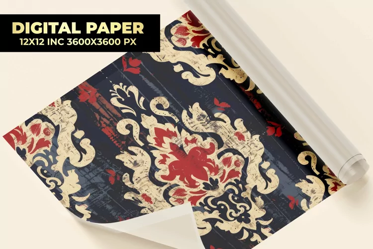 Damask Pattern Digital Paper
