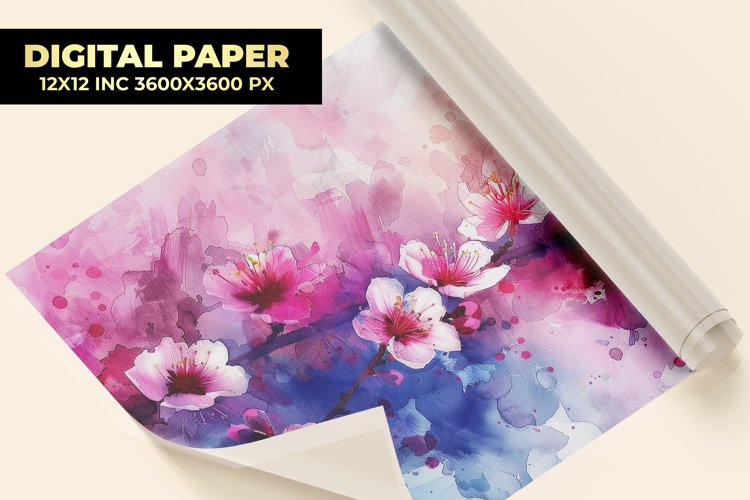 Watercolor Flower Digital Paper