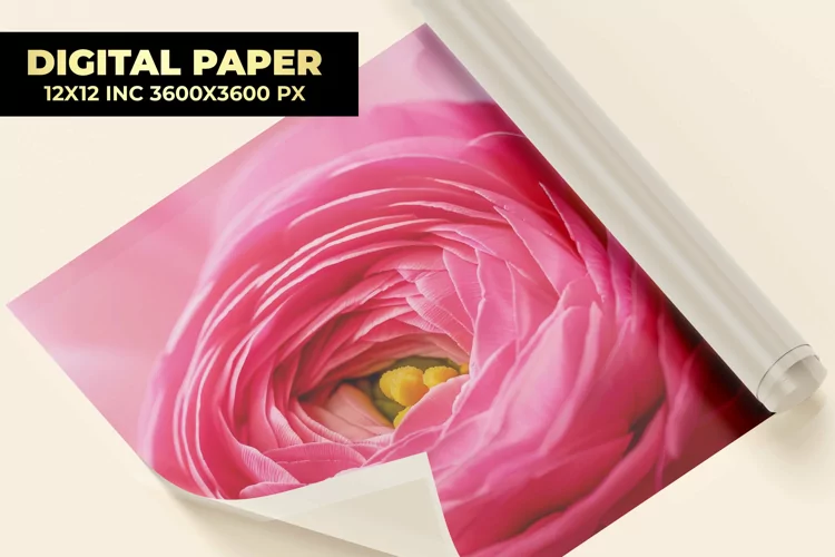 Ranunculus Flower Digital Paper