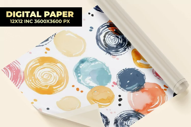 Watercolor Circle Digital Paper