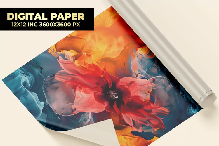 Watercolor Flower Digital Paper