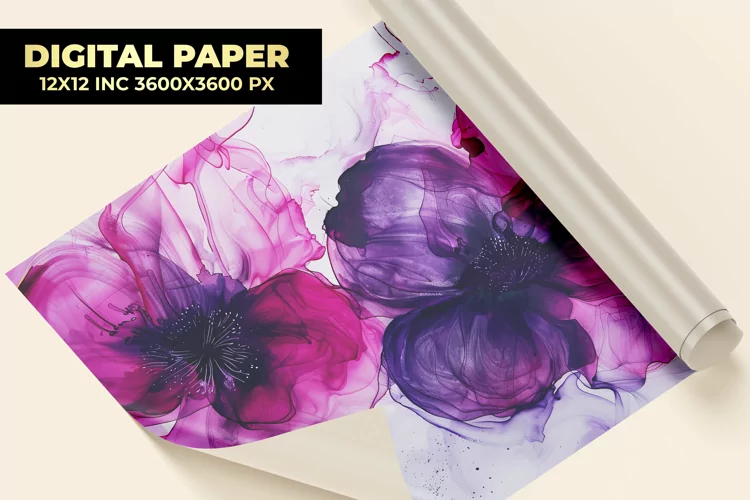 Watercolor Flower Digital Paper