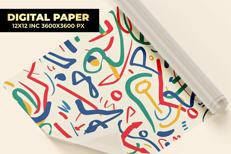 Doodles Style Digital Paper example image 1