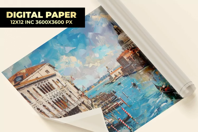 Venice Oil Painting Digital Paper