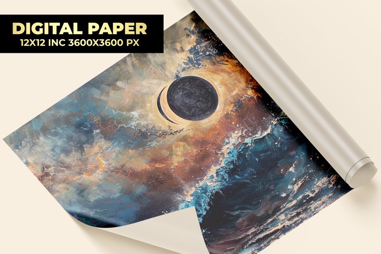 Night Seascape Digital Paper example image 1