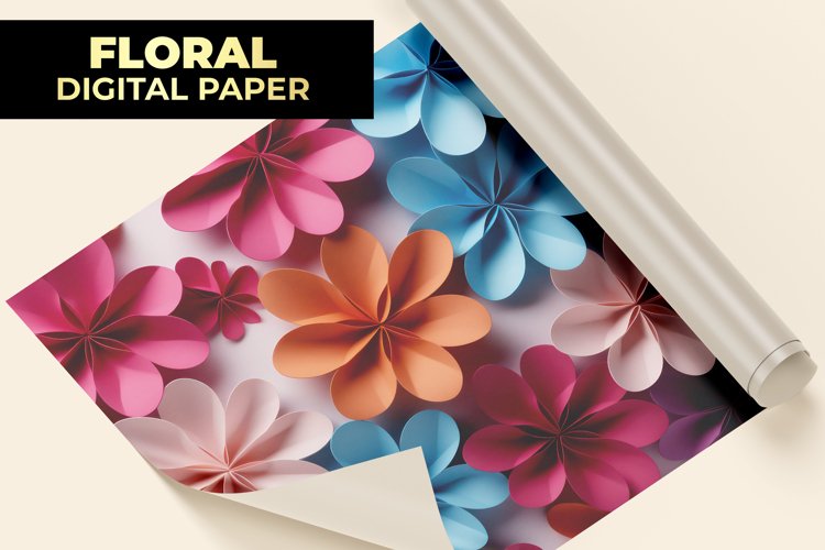 Floral Digital Paper example image 1