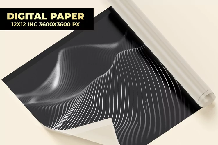 Black Waves Digital Paper