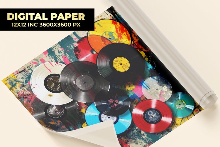 Vinyl Records Digital Paper example image 1