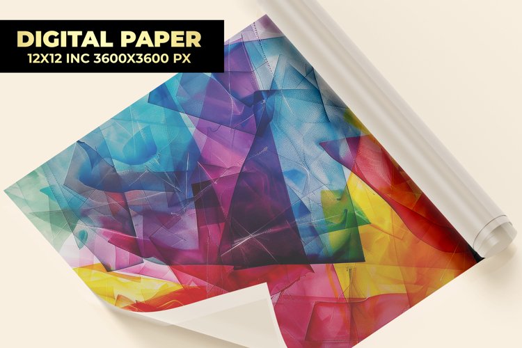 Colorful Painting Digital Paper example image 1