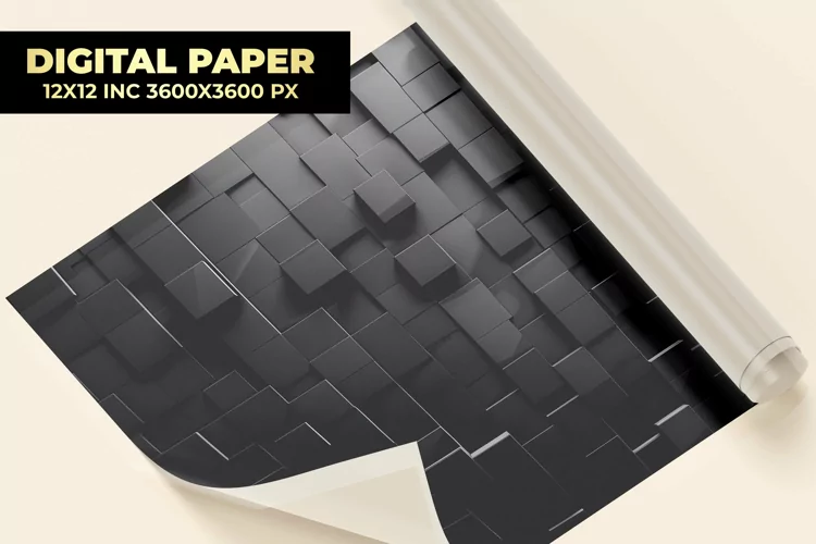 Black Square Digital Paper