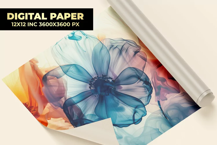 Watercolor Flower Digital Paper
