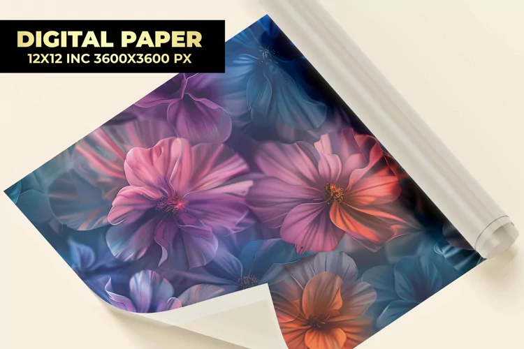 Watercolor Flower Digital Paper