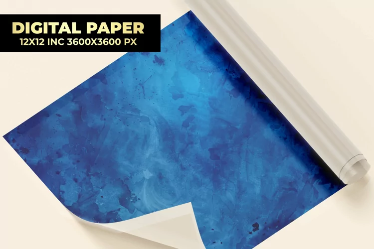 Blue Watercolor Digital Paper