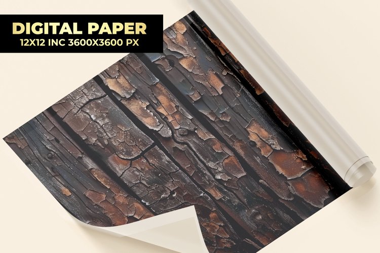 Black Wooden Digital Paper example image 1