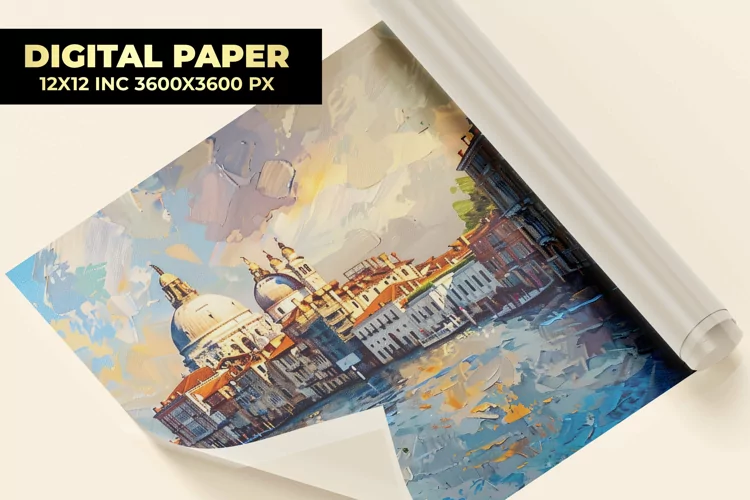 Venice Oil Painting Digital Paper