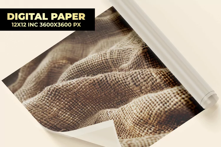 Burlap Waves Digital Paper