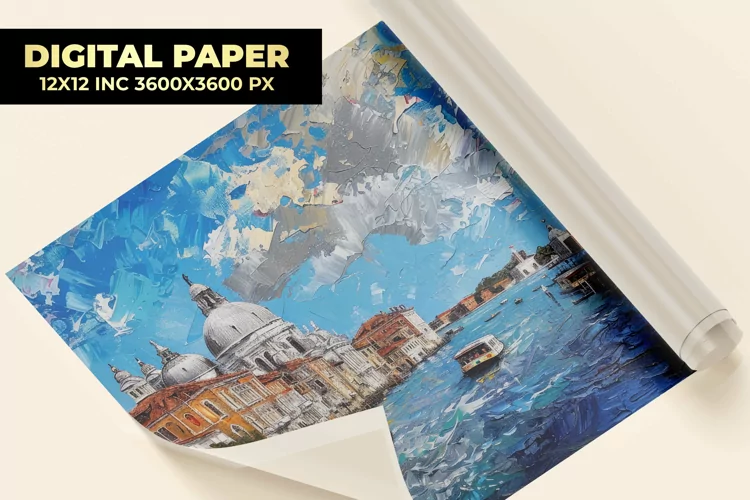 Venice Oil Painting Digital Paper