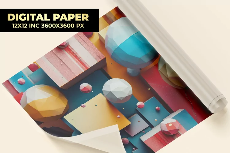 Circle Square Digital Paper
