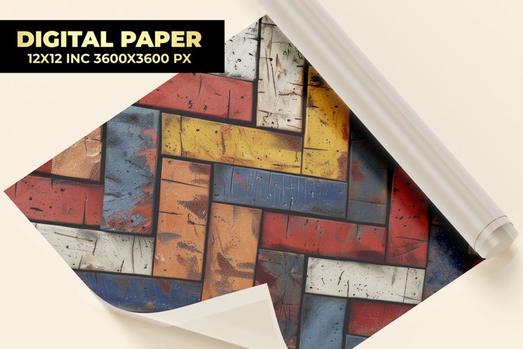 Herringbone Pattern Digital Paper example image 1