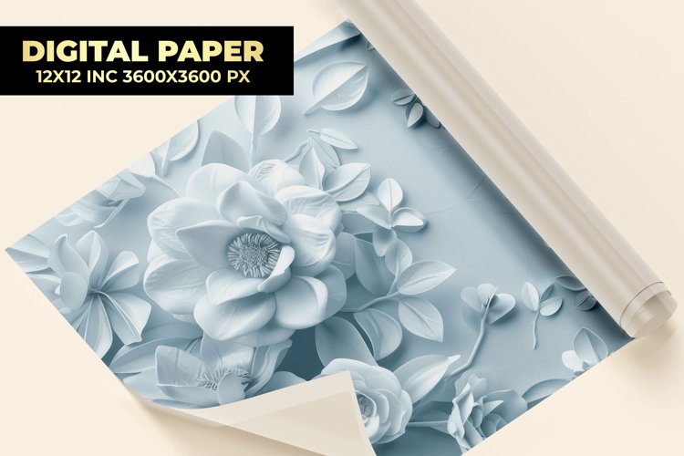 Paper Flower Digital Paper example image 1