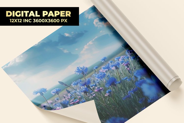 CornFlowers Field Digital Paper example image 1