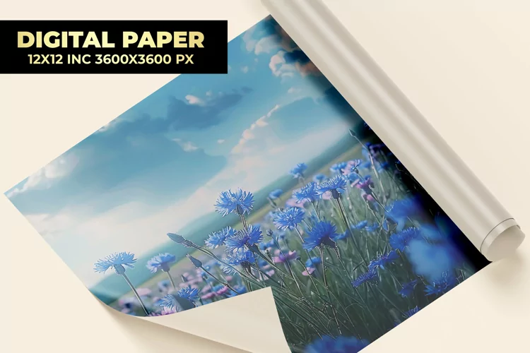 CornFlowers Field Digital Paper