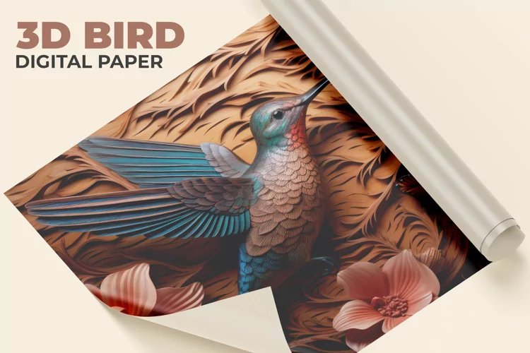 3D Bird Digital Paper