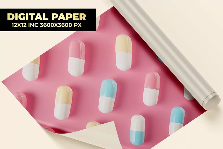 Colourful Pills Digital Paper