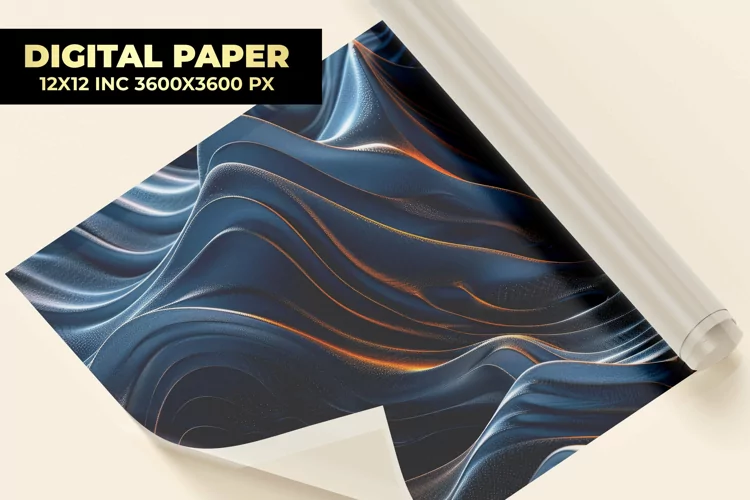 Black Waves Digital Paper