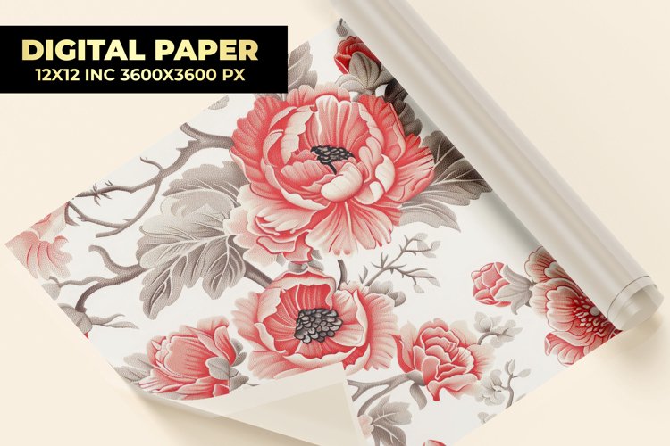Floral Digital Paper example image 1