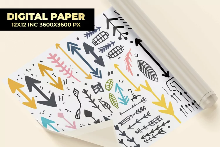 Doodle Arrows Digital Paper