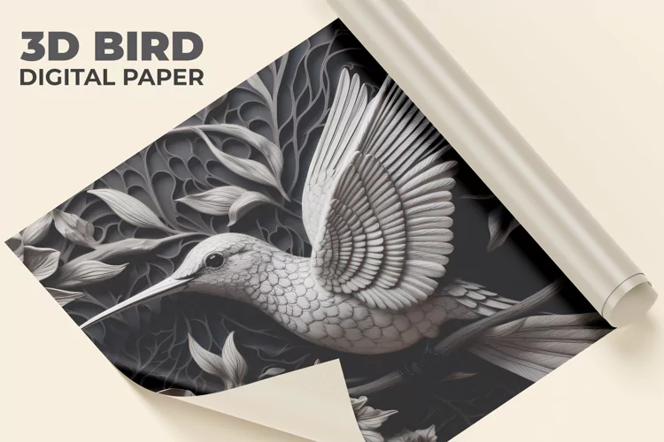 3D Bird Digital Paper