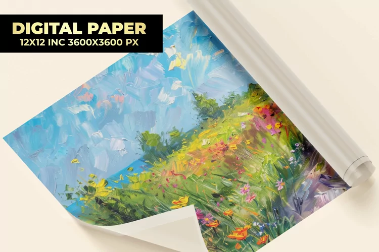 Flowers Oil Painting Digital Paper