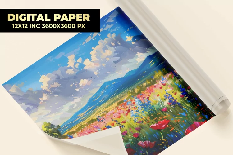 Field Of Flower Digital Paper