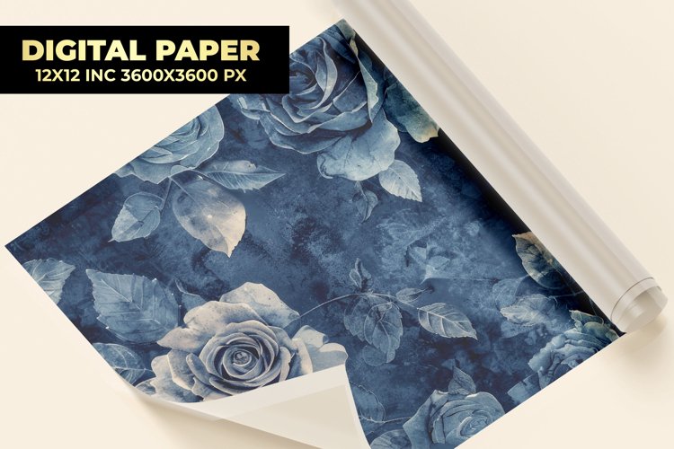 Blue Roses Digital Paper example image 1