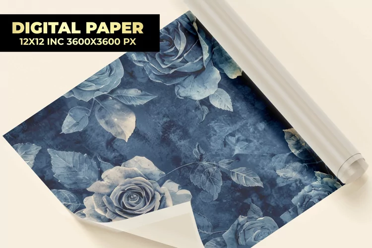 Blue Roses Digital Paper